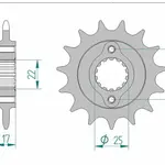 Pignon AFAM 15 dents acier type 52612 pas 520 DUCATI 900 IE Monster