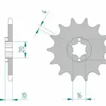 Pignon AFAM 14 dents acier type 64200 pas 520 HUSQVARNA CR 125