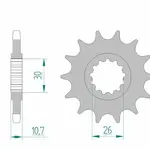 Pignon AFAM 16 dents acier type 21607 pas 525 YAMAHA MT-07 700
