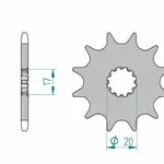 Pignon AFAM 12 dents acier type 40300 pas 520 BETA Evo 125
