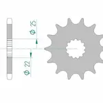 Pignon AFAM 17 dents acier type 28401 pas 525 CAGIVA 650 V-Raptor