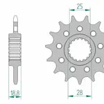 Pignon AFAM 16 dents acier type 61802 pas 520 APRILIA RSV 1000 4V SBK Factory