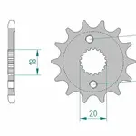 Pignon AFAM 15 dents acier type 20212 pas 428 HONDA CRF 150 R