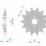 Pignon AFAM 13 dents acier type 46203 pas 520 CAGIVA 125 Blues