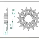 Pignon AFAM 16 dents acier type 166801 pas 520 BMW HP4 1000