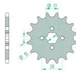 Pignon AFAM 16 dents acier type 20104 pas 420 HONDA C 50