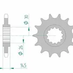 Pignon AFAM 15 dents acier type 20611 pas 525 HONDA CB 750 F2 Seven Fifty
