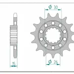 Pignon AFAM 15 dents acier type 166800 pas 525 BMW HP4 1000