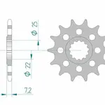 Pignon AFAM 16 dents acier type 28404 pas 520 KAWASAKI ZX 7 R ZX750