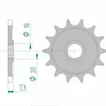 Pignon AFAM 12 dents acier type 20206 pas 520 HM-HONDA CRE 125 R Enduro