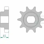 Pignon AFAM 10 dents acier type 94124 pas 415 KTM SX 50 LC Pro Senior
