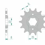 Pignon AFAM 14 dents acier type 20500 pas 520 HONDA CB 250 RS