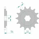 Pignon AFAM 14 dents acier type 20309 pas 520 HONDA CR 250 R