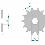 Pignon AFAM 10 dents acier type 94305 pas 520 GAS-GAS 125 Pampera