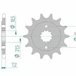 Pignon AFAM 12 dents acier type 20320 pas 520 HONDA CBF 250