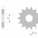 Pignon AFAM 15 dents acier type 24601 pas 530 KAWASAKI GPZ 750 R