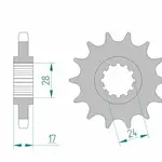 Pignon AFAM 15 dents acier type 20504 pas 530 HONDA CBR 600 F