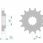 Pignon AFAM 17 dents acier type 24900 pas 530 KAWASAKI GPZ 1100