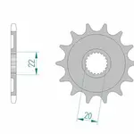 Pignon AFAM 12 dents acier type 21309 pas 520 GAS-GAS EC 250 F