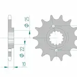 Pignon AFAM 16 dents acier type 20509 pas 520 HONDA NX 500