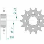 Pignon AFAM 15 dents acier type 61601 pas 520 APRILIA RSV 1000