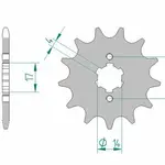 Pignon AFAM 13 dents acier type 49102 pas 420 APRILIA RS 50