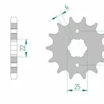 Pignon AFAM 15 dents acier type 20400 pas 530 HONDA CB 250