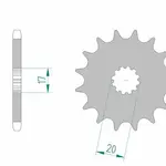 Pignon AFAM 12 dents acier type 94118 pas 428 BETA 50 RR Enduro