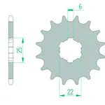Pignon AFAM 15 dents acier type 20100 pas 420 HONDA MTX 50