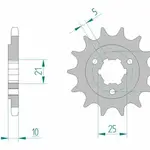 Pignon AFAM 15 dents acier type 22602 pas 525 SUZUKI DR 650 SE