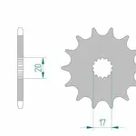Pignon AFAM 13 dents acier type 21203 pas 520 GAS-GAS EC 125