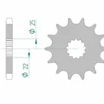 Pignon AFAM 14 dents acier type 28400 pas 530 CAGIVA 1000 Raptor