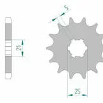 Pignon AFAM 16 dents acier type 30301 pas 530 KAWASAKI Z 250
