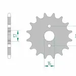 Pignon AFAM 14 dents acier type 20105 pas 420 HONDA CRF 50 F
