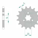 Pignon AFAM 14 dents acier type 33200 pas 428 KAWASAKI KH 125