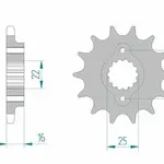 Pignon AFAM 15 dents acier type 52608 pas 525 DUCATI 916 Biposto