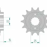 Pignon AFAM 14 dents acier type 52610 pas 520 DUCATI 748 Biposto