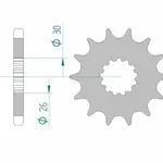 Pignon AFAM 18 dents acier type 88800 pas 530 TRIUMPH 750 Daytona