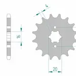 Pignon AFAM 13 dents acier type 21207 pas 428 BETA RR 125 Enduro