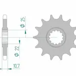 Pignon AFAM 15 dents acier type 21606 pas 525 YAMAHA YZF 600 R6