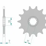 Pignon AFAM 12 dents acier type 94107 pas 415 APRILIA RS 50