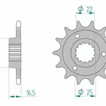 Pignon AFAM 15 dents acier type 52613 pas 525 DUCATI 749 Dark