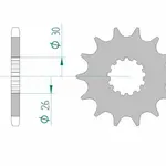 Pignon AFAM 16 dents acier type 88600 pas 525 TRIUMPH 800 Bonneville
