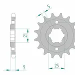 Pignon AFAM 17 dents acier type 21304 pas 428 YAMAHA XT 350