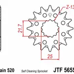 Pignon JT SPROCKETS 14 dents acier anti-boue pas 520 type 565SC Kawasaki KX250