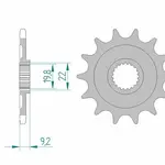Pignon AFAM 13 dents acier type 24305 pas 520 KAWASAKI KX 250 F