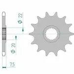 Pignon AFAM 14 dents acier anti-boue type 20210 pas 520 HM-HONDA 250 CRF