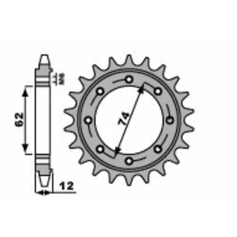 Pignon PBR 22 dents acier type 2196 pas 525 GILERA GP800 APRILIA SRV850