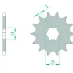Pignon AFAM 13 dents acier anti-boue type 30300 pas 520 Kawasaki KX 250