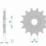 Pignon AFAM 11 dents acier anti-boue type 22203 pas 520 SUZUKI RM 125